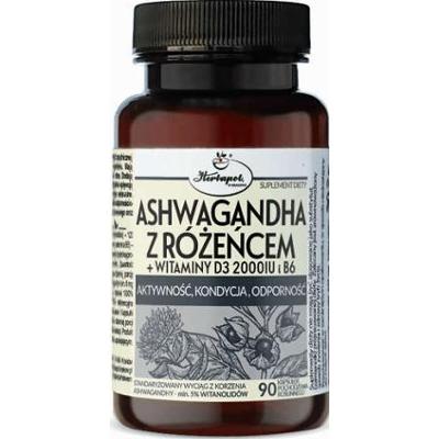 Ashwagandha z Różeńcem + Witaminy D3 2000 IU i B6 x 90 kapsułek
