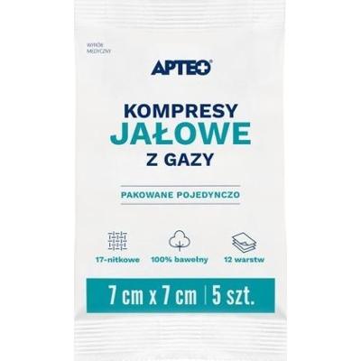 APTEO Kompresy gazowe jałowe 7x7 12-warstwowe x 5 sztuk