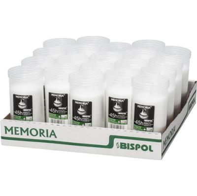 Bispol Memoria p165 wkłady parafinowe do zniczy 45 godzin palenia 20 sztuk