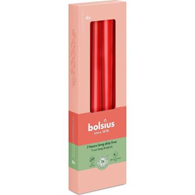 Bolsius DELIKATNA CZERWIEŃ świeca stołowa szpica 245/24 - 4 sztuki