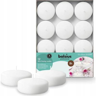 Bolsius Biała świeca pływająca 12 sztuk