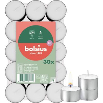 Bolsius podgrzewacze bezzapachowe białe 8 godzinne w stosie 30 sztuk