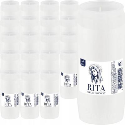 Bolsius Rita nr 3 wkład parafinowy do zniczy 68 godzin 20 sztuk