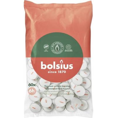 Bolsius podgrzewacze bezzapachowe białe 6 godzinne worek foliowy 60 sztuk