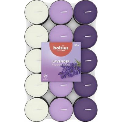 Bolsius Multi Coloured Lawenda podgrzewacze zapachowe 3,5 godzinne - 30 sztuk