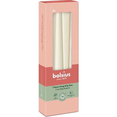 Bolsius DELIKATNY PERŁOWY świeca stołowa szpica 245/24 - 8 sztuk