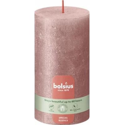Bolsius Rustic Shimmer Różowa świeca dekoracyjna 130/68 mm