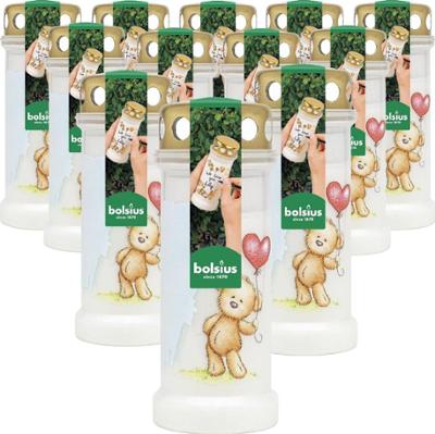 Bolsius Miś znicz z metalowym deklem 12 sztuk