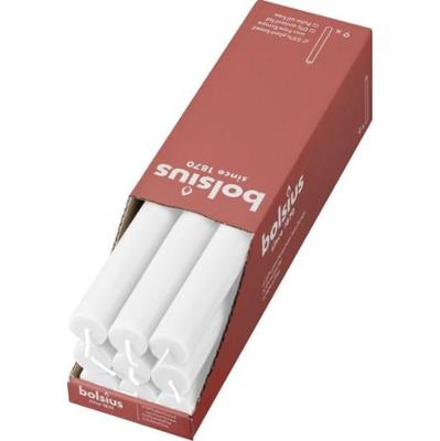 Bolsius Rustic Mroźna Biel - świeca stołowa 270/23mm - 9 sztuk