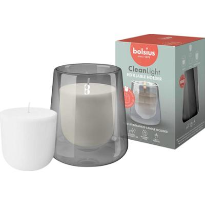 Bolsius Cleanlight Cyprys i Amber świecznik z zapachową wkładką