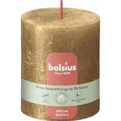 Bolsius Rustic Shimmer Złota świeca dekoracyjna 80/68 mm