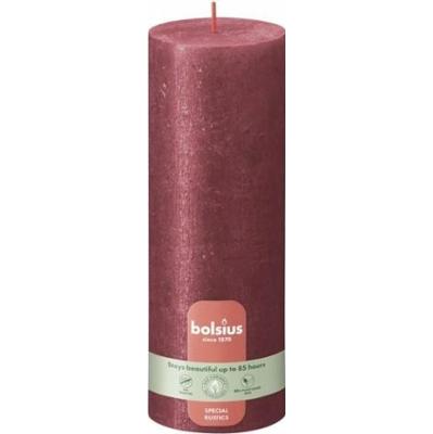 Bolsius Rustic Shimmer Czerwona świeca dekoracyjna 190/68 mm