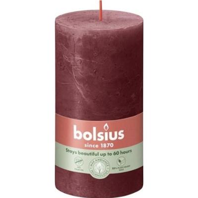 Bolsius Rustic Shine Aksamitna Czerwień świeca dekoracyjna 130/68