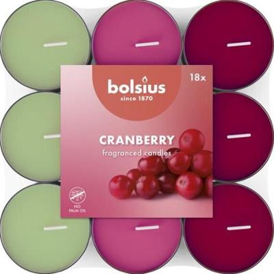 Bolsius Multi Coloured Żurawina podgrzewacze zapachowe 3,5 godzinne - 18 sztuk