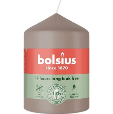 Bolsius Essentials Jasny Taupe świeca pieńkowa 80/58mm