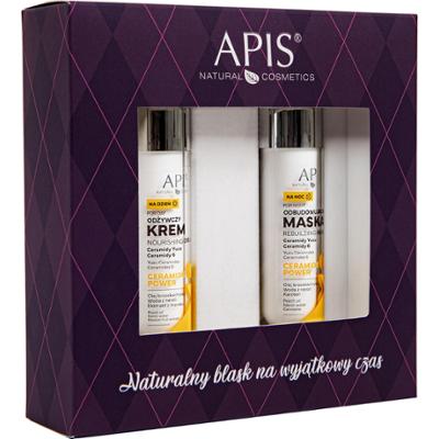 Apis Natural Cosmetics Zestaw Ceramide Power – odbudowa i wzmocnienie skóry twarzy, 50ml+50ml
