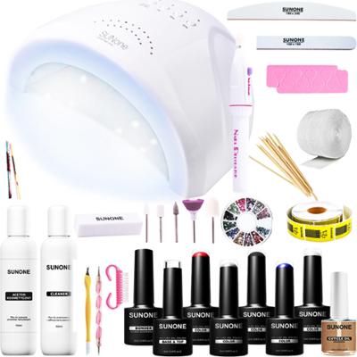 SunOne S05 - zestaw do manicure hybrydowego, lampa LED/UV, frezarka. kosmetyki i akcesoria