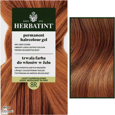 Herbatint Permanent Haircolour Gel – trwała, ziołowa farba do włosów w żelu, 170ml 8R | Jasny Miedziany Blond