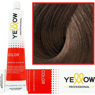 Alfaparf Yellow - trwała farba do włosów z aloesem i kiełkami pszenicy, 100ml 7,32 | Średni Złoty Fioletowy Blond