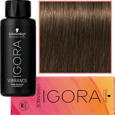 Schwarzkopf Professional Igora Vibrance – półtrwała farba do włosów bez amoniaku, 60ml 5-4 | Jasny Brąz Beżowy