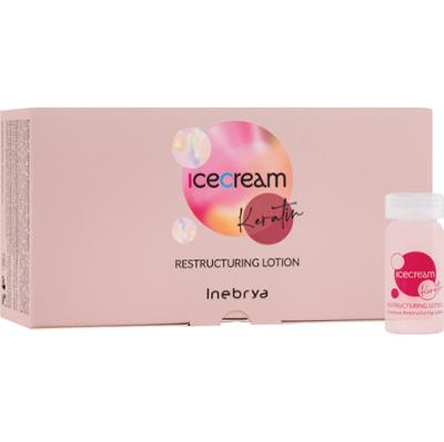 Inebrya Ice Cream Keratin Restructuring Lotion - ampułki do rekonstrukcji włosów, 12x11ml