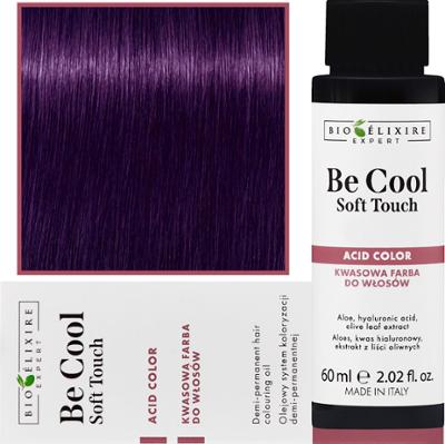 Bioelixire Be Cool Soft Touch - wegańska farba do włosów o kwasowej formule, 60ml 5.22 | Jansy Intensywny Irysowy Kasztan
