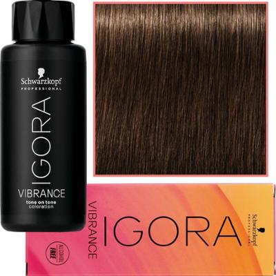 Schwarzkopf Professional Igora Vibrance – półtrwała farba do włosów bez amoniaku, 60ml 5-65 | Jasny Brąz Czekoladowo-Złoty