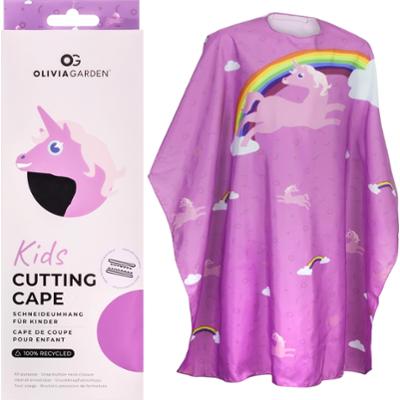 Olivia Garden Kids Cutting Cape - peleryna fryzjerska dla dzieci, różne kolory Unicorn Pink | Różowa z jednorożcem