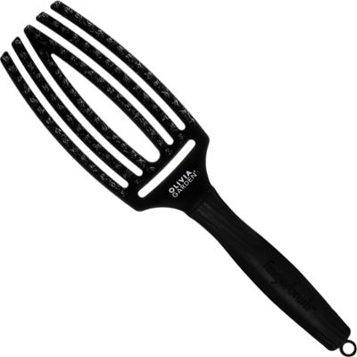 Olivia Garden Finger Brush Combo Medium, szczotka z włosiem dzika do rozczesywania, różne kolory Full Black | Pełna Czerń