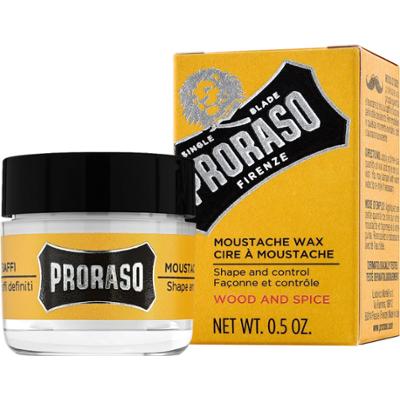 Proraso Wood & Spice Mustache Wax - drzewno-korzenny wosk do wąsów, 15ml