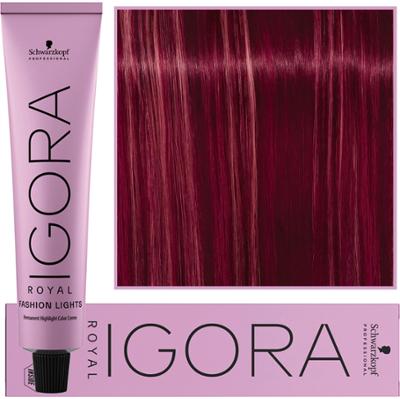 Schwarzkopf Professional Igora Royal Fashion Lights – nadająca blasku farba do włosów, 60ml L-89  |  Czerwno-Fioletowy
