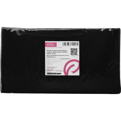 Eko-Higiena Jednorazowy ręcznik fryzjerski z włókniny perforowanej Black 70x40cm, 50szt