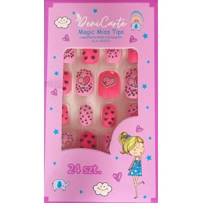 Deni Carte Tipsy Kids - tipsy przyklejane dla dzieci, różne wzory Serduszka | Różowo-Czarne