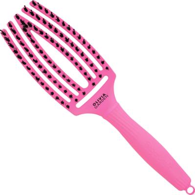Olivia Garden Finger Brush Combo Medium, szczotka z włosiem dzika do rozczesywania, różne kolory Bubble Pink | Balonowy Róż