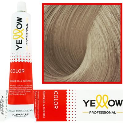 Alfaparf Yellow - trwała farba do włosów z aloesem i kiełkami pszenicy, 100ml 9,13 | Bardzo Jasny Popielaty Złoty Blond