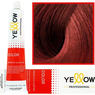 Alfaparf Yellow - trwała farba do włosów z aloesem i kiełkami pszenicy, 100ml 7,66 | Średni Intensywny Czerwony Blond