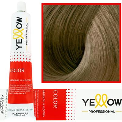 Alfaparf Yellow - trwała farba do włosów z aloesem i kiełkami pszenicy, 100ml 8 | Jasny Naturalny Blond