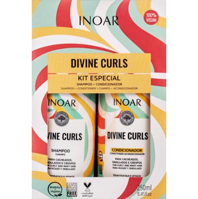 Inoar Divine Curls Duo Pack - zestaw do pielęgnacji włosów kręconych, 2x250ml