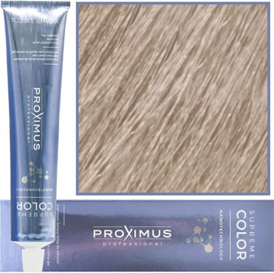 Proximus Supreme Color Nanotechnology – profesjonalna farba do włosów z kwasem hialuronowym, 100ml 9,1 | Bardzo Jasny Popielaty Blond