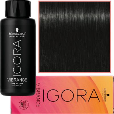 Schwarzkopf Professional Igora Vibrance – półtrwała farba do włosów bez amoniaku, 60ml 1-0 | Czarny Naturalny