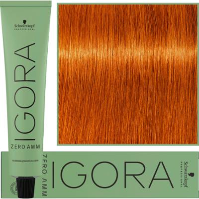 Schwarzkopf Professional Igora Zero Amm - profesjonalna farba do włosów bez amoniaku, 60ml 7-77  |  Średni Blond Miedziany Ekstra