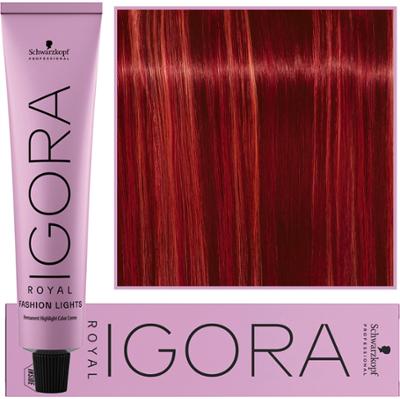 Schwarzkopf Professional Igora Royal Fashion Lights – nadająca blasku farba do włosów, 60ml L-88  |  Czerwony Ekstra