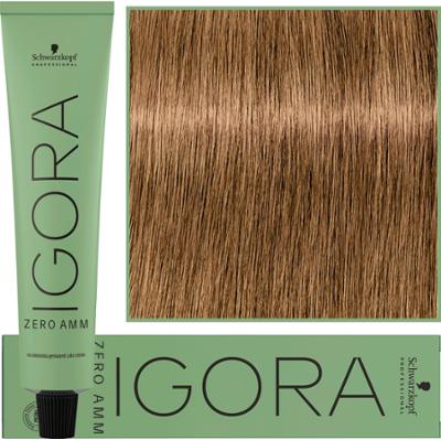 Schwarzkopf Professional Igora Zero Amm - profesjonalna farba do włosów bez amoniaku, 60ml 7-50  |  Średni Blond Złoty Naturalny