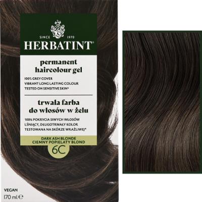 Herbatint Permanent Haircolour Gel – trwała, ziołowa farba do włosów w żelu, 170ml 6C | Ciemny Popielaty Blond