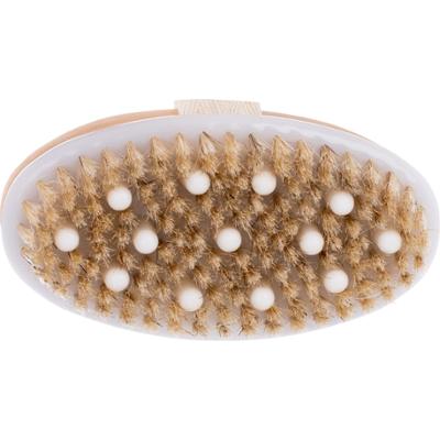 Drewniana szczotka do masażu ciała na sucho lub na mokro z wypustkami