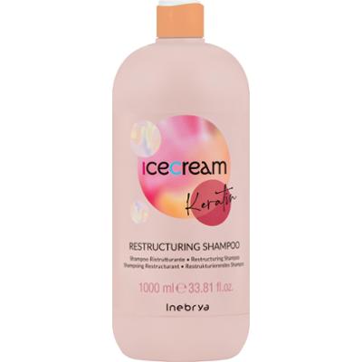 Inebrya Ice Cream Keratin Restructuring - szampon do włosów suchych i puszących się, 1000ml