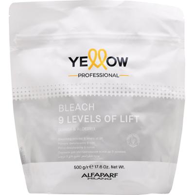 Alfaparf Yellow Bleach 9 Levels Of Lift – rozjaśniacz w proszku do 9 tonów z ochronną formułą dla struktury włosa, 500g