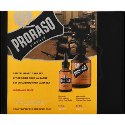Proraso Wood & Spice Duo Beard Care Kit - zestaw do pielęgnacji brody, drzewo i przyprawy, 30ml + 200ml