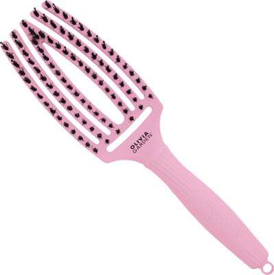 Olivia Garden Finger Brush Combo Medium, szczotka z włosiem dzika do rozczesywania, różne kolory Soft Pink | Delikatny Róż