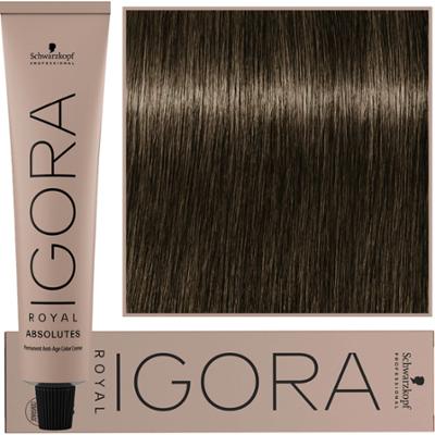 Schwarzkopf Professional Igora Royal Absolutes - trwała farba do włosów z kolagenem, 60ml 7-10 | Naturalny Średni Blond Cendre